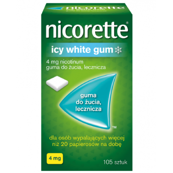 NICORETTE Icy White 4 mg - 105 szt. Miętowe gumy na rzucanie palenia - cena, opinie, właściwości - obrazek 1 - Apteka internetowa Melissa