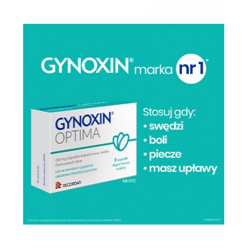 Gynoxin Optima 200 mg, na mieszane i grzybicze infekcje intymne, 3 kapsułki dopochwowe miękkie - obrazek 3 - Apteka internetowa Melissa