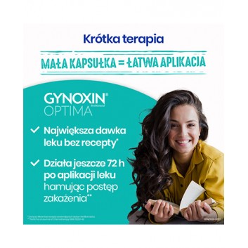 Gynoxin Optima 200 mg, na mieszane i grzybicze infekcje intymne, 3 kapsułki dopochwowe miękkie - obrazek 6 - Apteka internetowa Melissa