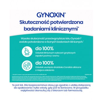 Gynoxin Optima 200 mg, na mieszane i grzybicze infekcje intymne, 3 kapsułki dopochwowe miękkie - obrazek 7 - Apteka internetowa Melissa