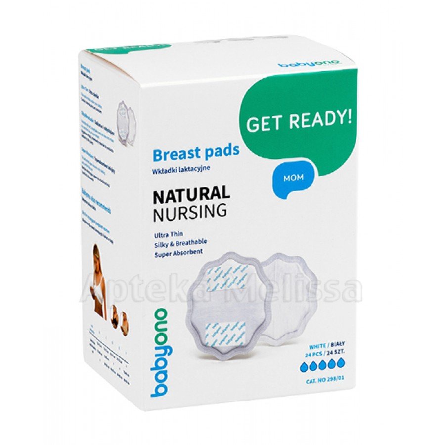 BABYONO Wkładki laktacyjne NATURAL NURSING białe - 24 szt