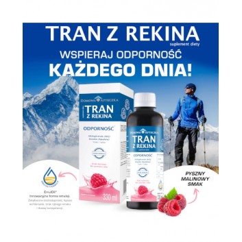 Domowa Apteczka Tran z rekina, płyn, smak malinowym, 330 ml - obrazek 2