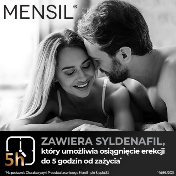 Mensil 25mg, 4 tabl. na zaburzenia wzwodu - obrazek 2 - Apteka internetowa Melissa