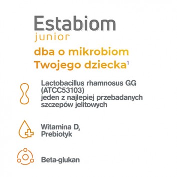 ESTABIOM JUNIOR, probiotyk na odporność, 20 kapsułek - obrazek 2