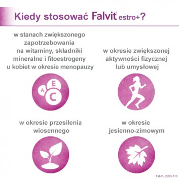 FALVIT Estro+ - 60 tabl. - uspakaja i łagodzi objawy menopauzy - cena, opinie, dawkowanie - obrazek 5 - Apteka internetowa Melissa