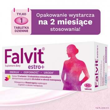 FALVIT Estro+ - 60 tabl. - uspakaja i łagodzi objawy menopauzy - cena, opinie, dawkowanie - obrazek 6 - Apteka internetowa Melissa