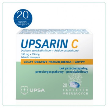 UPSARIN C 330 mg + 200 mg, 20 tabletek musujących - obrazek 1 - Apteka internetowa Melissa