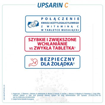 UPSARIN C 330 mg + 200 mg, 20 tabletek musujących - obrazek 4 - Apteka internetowa Melissa