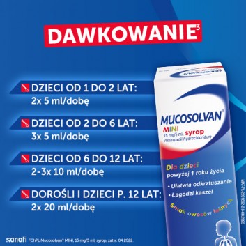 MUCOSOLVAN MINI, syrop na kaszel u dziecka o smaku owoców leśnych, 100 ml - obrazek 3
