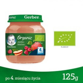 GERBER ORGANIC Jabłko Malina po 4 miesiącu - 125 g - obrazek 2