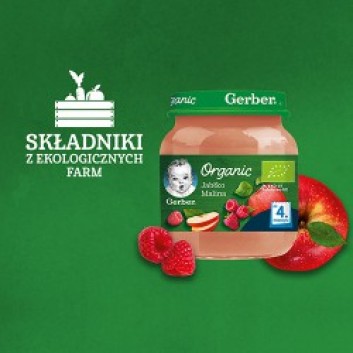 GERBER ORGANIC Jabłko Malina po 4 miesiącu - 125 g - obrazek 3