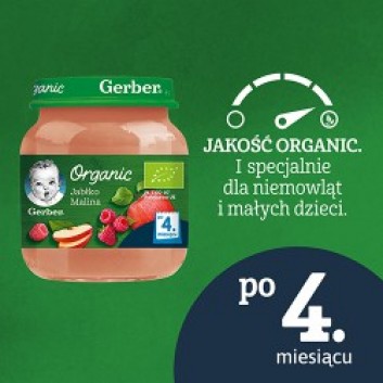 GERBER ORGANIC Jabłko Malina po 4 miesiącu - 125 g - obrazek 4
