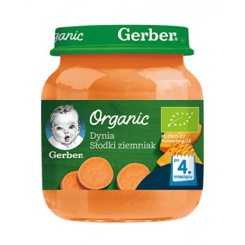 GERBER ORGANIC Dynia Słodki ziemniak po 4 miesiącu - 125 g
