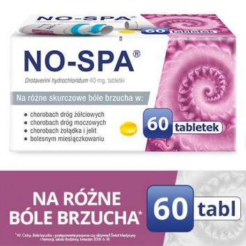 NO-SPA 40 mg, Na ból brzucha, skurcze, 60 tabletek  - obrazek 2 - Apteka internetowa Melissa