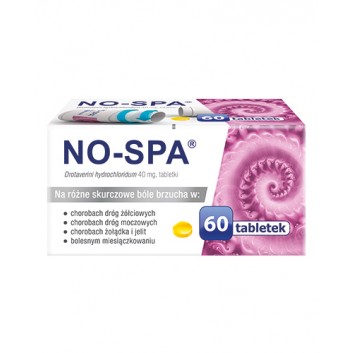 NO-SPA 40 mg, Na ból brzucha, skurcze, 60 tabletek  - obrazek 1 - Apteka internetowa Melissa