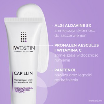 IWOSTIN CAPILLIN Wzmacniający krem na naczynka na noc - 40 ml - obrazek 3 - Apteka internetowa Melissa