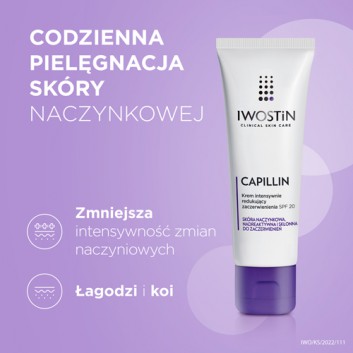 IWOSTIN CAPILLIN Krem intensywnie redukujący zaczerwienienia SPF20 - 40 ml - obrazek 2
