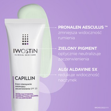 IWOSTIN CAPILLIN Krem intensywnie redukujący zaczerwienienia SPF20 - 40 ml - obrazek 4