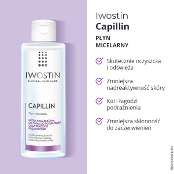 IWOSTIN CAPILLIN Płyn micelarny wzmacniający naczynka - 215 ml - obrazek 2 - Apteka internetowa Melissa