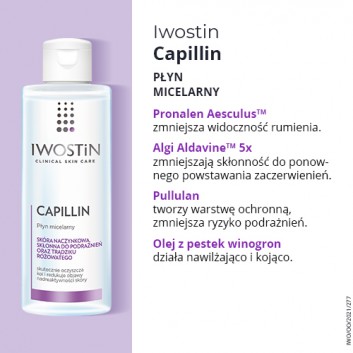 IWOSTIN CAPILLIN Płyn micelarny wzmacniający naczynka - 215 ml - obrazek 3 - Apteka internetowa Melissa
