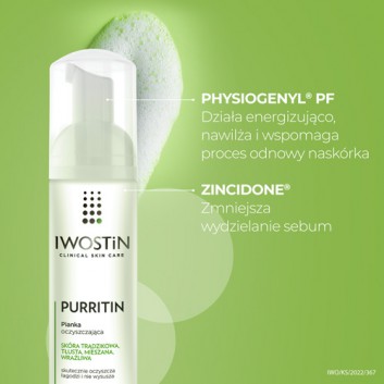 IWOSTIN PURRITIN Pianka oczyszczająca, 165 ml - obrazek 4 - Apteka internetowa Melissa