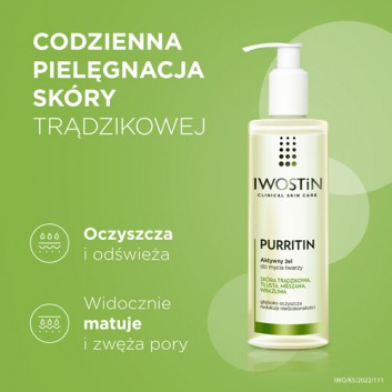 IWOSTIN PURRITIN Żel do mycia twarzy - 300 ml - cena, opinie, skład - obrazek 3