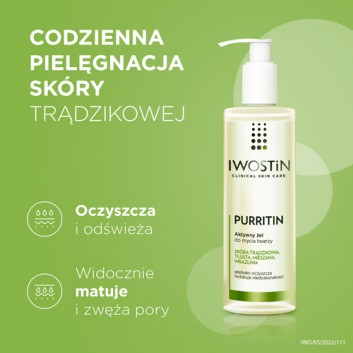 IWOSTIN PURRITIN Żel do mycia twarzy - 300 ml - cena, opinie, skład - obrazek 3 - Apteka internetowa Melissa