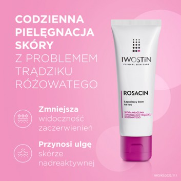 IWOSTIN ROSACIN Krem na noc zmniejszający rumień w trądziku różowatym - 40 ml - obrazek 2 - Apteka internetowa Melissa