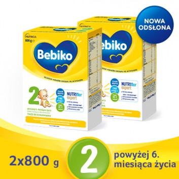 BEBIKO 2 Mleko modyfikowane następne dla niemowląt, 2 x 800 g, cena, opinie, właściwości  - obrazek 1 - Apteka internetowa Melissa