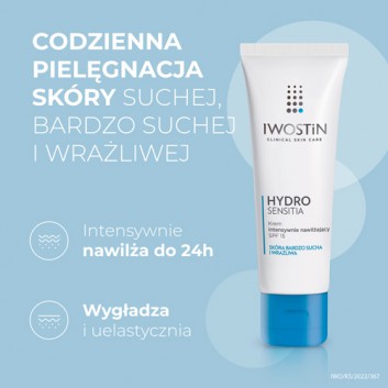 IWOSTIN HYDRO SENSITIA Krem intensywnie nawilżający SPF15 - 50 ml - obrazek 2 - Apteka internetowa Melissa