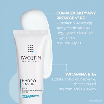 IWOSTIN HYDRO SENSITIA Krem intensywnie nawilżający SPF15 - 50 ml - obrazek 4