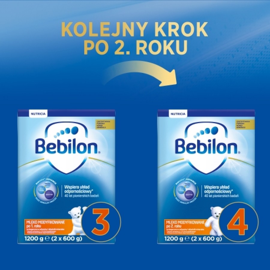BEBILON 3 JUNIOR Pronutra­-Advance Mleko modyfikowane w proszku - 2x1200 g  - obrazek 4 - Apteka internetowa Melissa