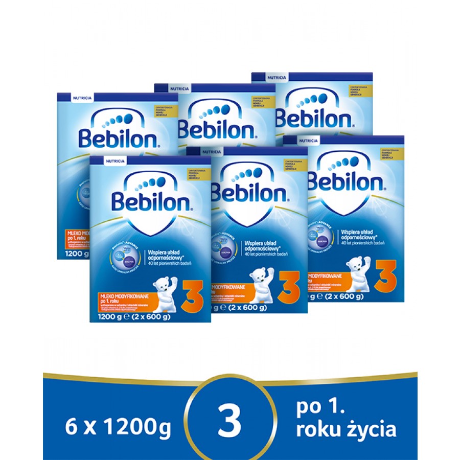 BEBILON 3 JUNIOR Pronutra­-Advance Mleko modyfikowane w proszku - 6x1200 g - obrazek 1 - Apteka internetowa Melissa