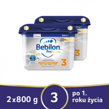 BEBILON 3 PROFUTURA Mleko modyfikowane w proszku - 2x800 g - cena, opinie, wskazania  - obrazek 1 - Apteka internetowa Melissa
