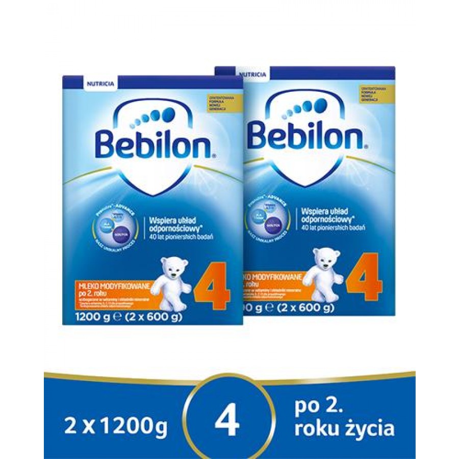 BEBILON 4 JUNIOR Pronutra-Advance Mleko modyfikowane w proszku - 2x1200 g - obrazek 1 - Apteka internetowa Melissa