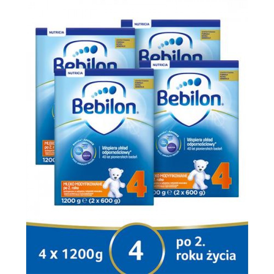 BEBILON 4 JUNIOR Pronutra-Advance Mleko modyfikowane w proszku - 4x1200 g - obrazek 1 - Apteka internetowa Melissa