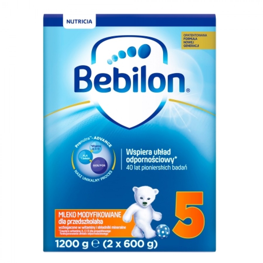 BEBILON 5 JUNIOR Pronutra­-Advance Mleko modyfikowane w proszku - 2x1200 g  - obrazek 2 - Apteka internetowa Melissa
