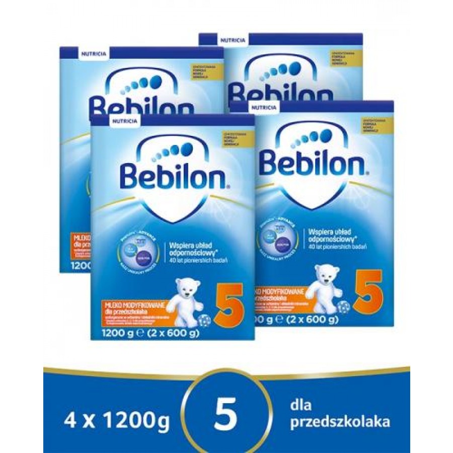 BEBILON 5 JUNIOR Pronutra­-Advance Mleko modyfikowane w proszku - 4x1200 g  - obrazek 1 - Apteka internetowa Melissa