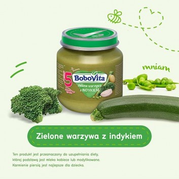 BOBOVITA Zielone warzywa z indykiem po 5 m-cu - 125 g - cena, opinie - obrazek 4 - Apteka internetowa Melissa