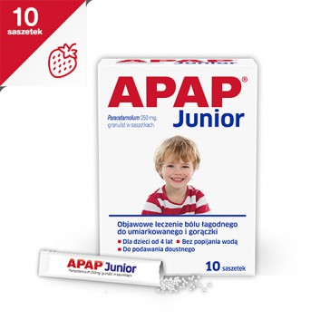 APAP JUNIOR Granulat 250 mg, 10 sasz. - obrazek 1 - Apteka internetowa Melissa