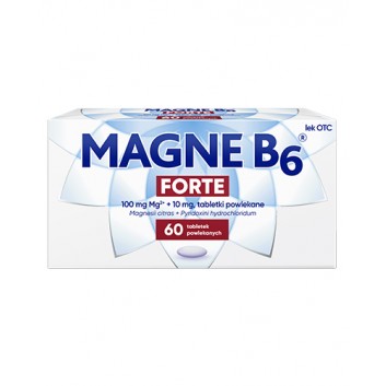 Magne B6 Forte, 100 mg+10 mg, tabletki powlekane, 60 sztuk