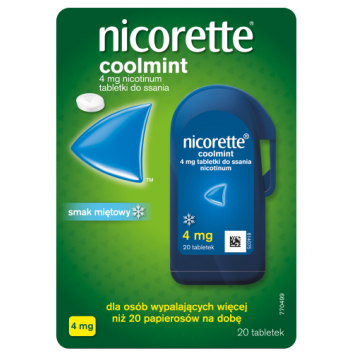 NICORETTE Coolmint 4 mg na rzucanie palenia, 20 tabletek - obrazek 1 - Apteka internetowa Melissa