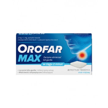 OROFAR MAX, 20 pastylek na ból gardła - obrazek 1 - Apteka internetowa Melissa