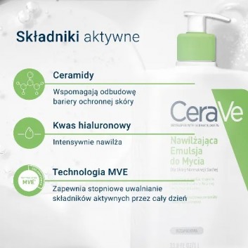 CeraVe, nawilżająca emulsja do mycia dla skóry normalnej i suchej, 236 ml - obrazek 4