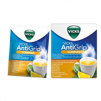 VICKS AntiGrip Complex Smak cytrynowy, 10 saszetek - obrazek 1 - Apteka internetowa Melissa