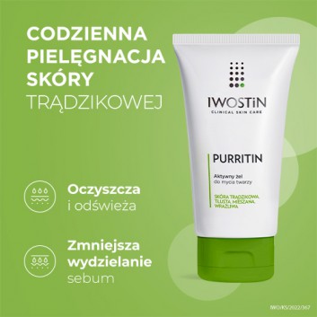 IWOSTIN PURRITIN Żel do mycia twarzy - 150 ml - cena, opinie, skład - obrazek 2 - Apteka internetowa Melissa