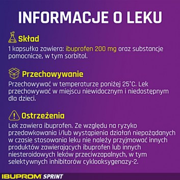 Ibuprom Sprint Caps, 200 mg, kapsułki miękkie, 24 sztuk - obrazek 4
