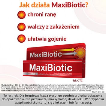 MAXIBIOTIC Maść, 5 g - obrazek 4 - Apteka internetowa Melissa