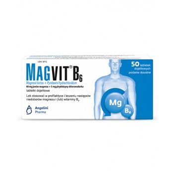Magvit B6, tabletki dojelitowe, 50 sztuk USZKODZONE OPAKOWANIE KARTONOWE