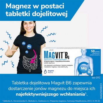 Magvit B6, tabletki dojelitowe, 50 sztuk USZKODZONE OPAKOWANIE KARTONOWE - obrazek 3
